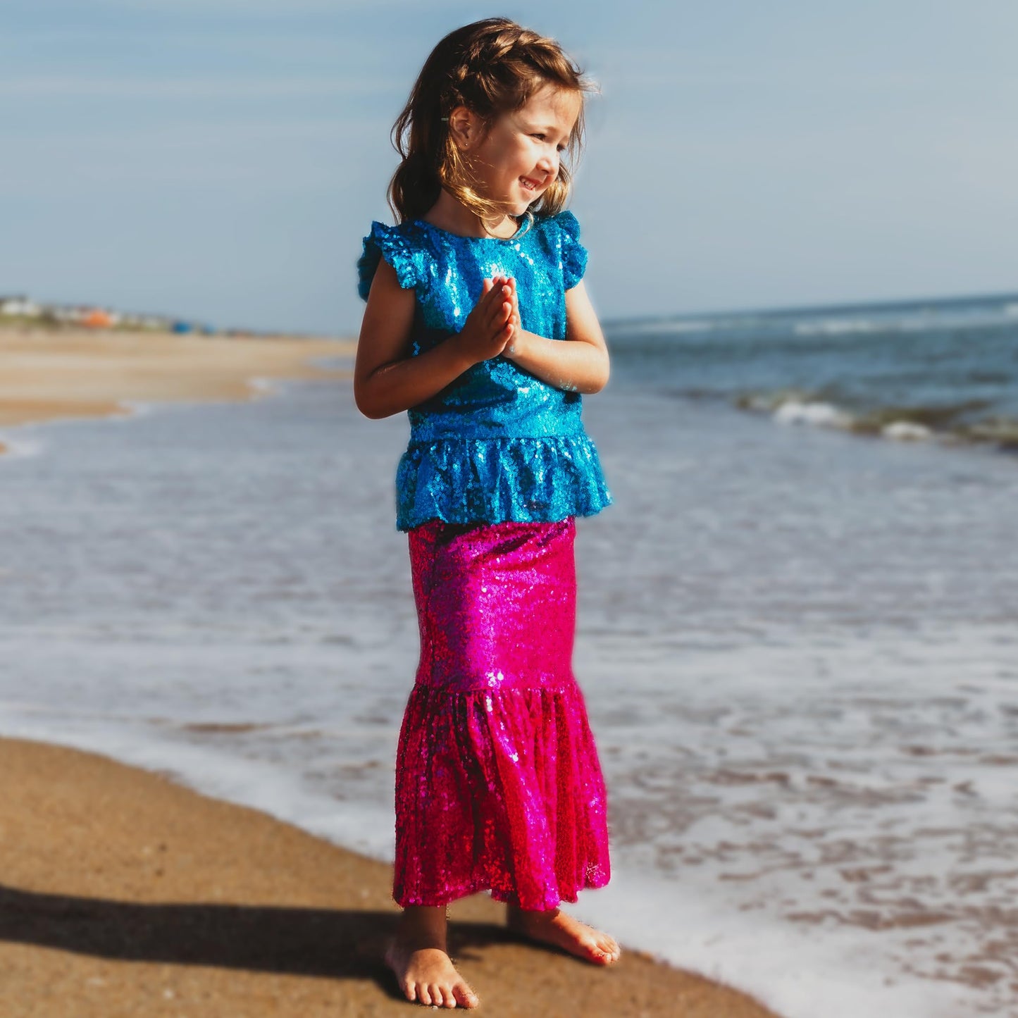 Butterfly Craze Little Girl'S Mermaid Costume, Top/Dress With Skirt - Perfect For Birthday Parties, Halloween, School Fairs Or P