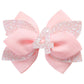 Pink Birthday Hair Bow for Baby Girls 1 2 3 4 5 6 Years Glitter Party Decoration Hair Accessories for Four 4th Birthday