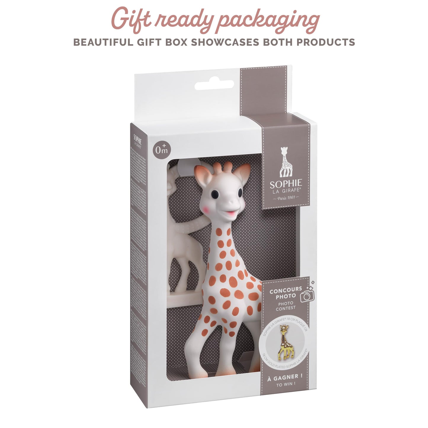 Sophie la girafe, Award Set | Includes Sophie la girafe, a Sophie la girafe Mini Teether & Photo Instructions | Handcrafted for