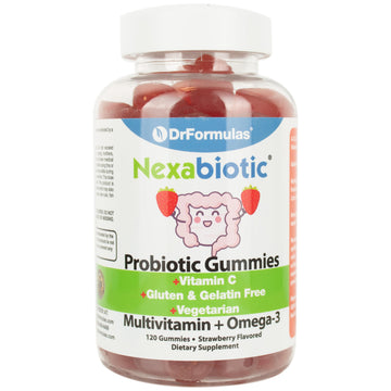 Drformulas Multivitamin Gummies With Omega 3 And Probiotics For Kids And Adults With Vitamin C | Nexabiotic With Vitamin A, C, D
