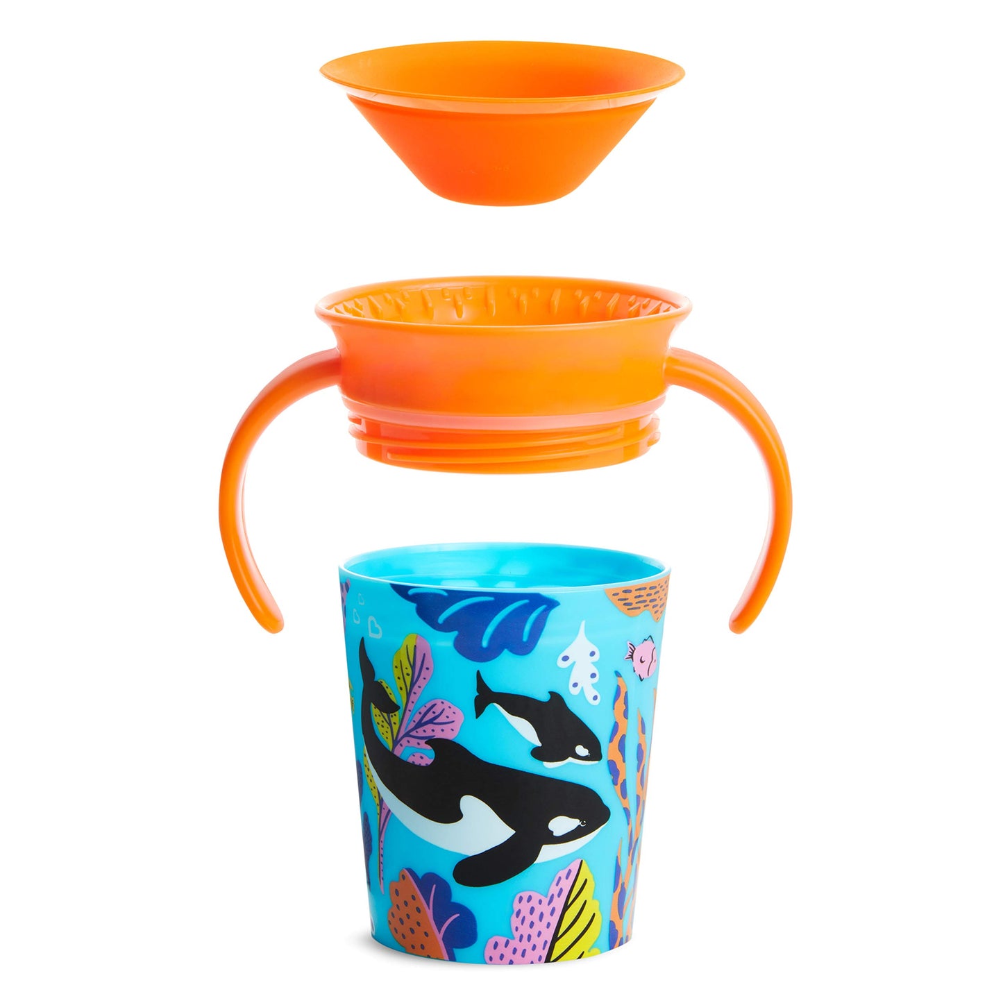Munchkin Miracle 360 Wildlove Sippy Cup, 6 Oz, 2 Pack, Orca/Polar Bear
