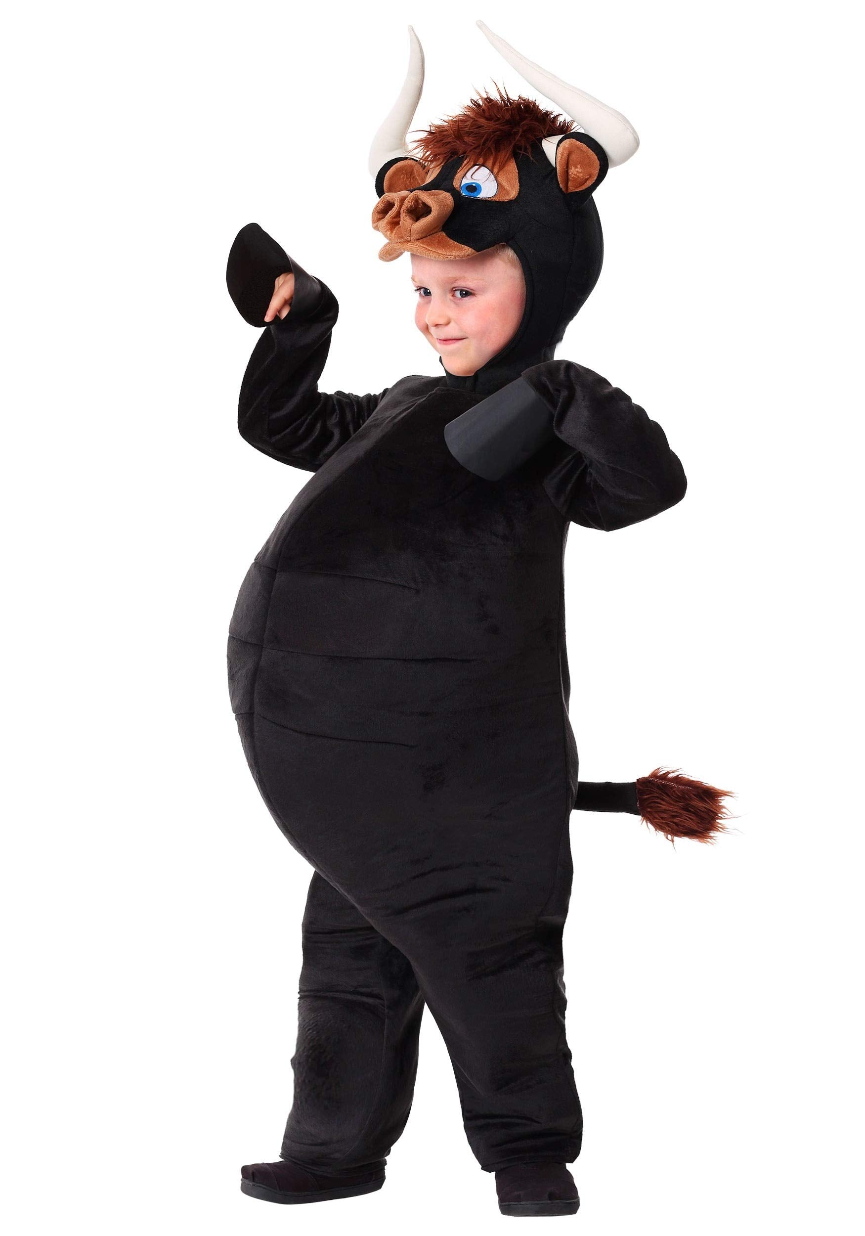 Toddler Ferdinand The Bull Costume Jumpsuit With Foam Padding, Kids Animal Halloween Outfit 4T
