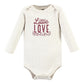Hudson Baby Unisex Baby Cotton Long-Sleeve Bodysuits, Little Love Flowers 3-Pack, 0-3 Months