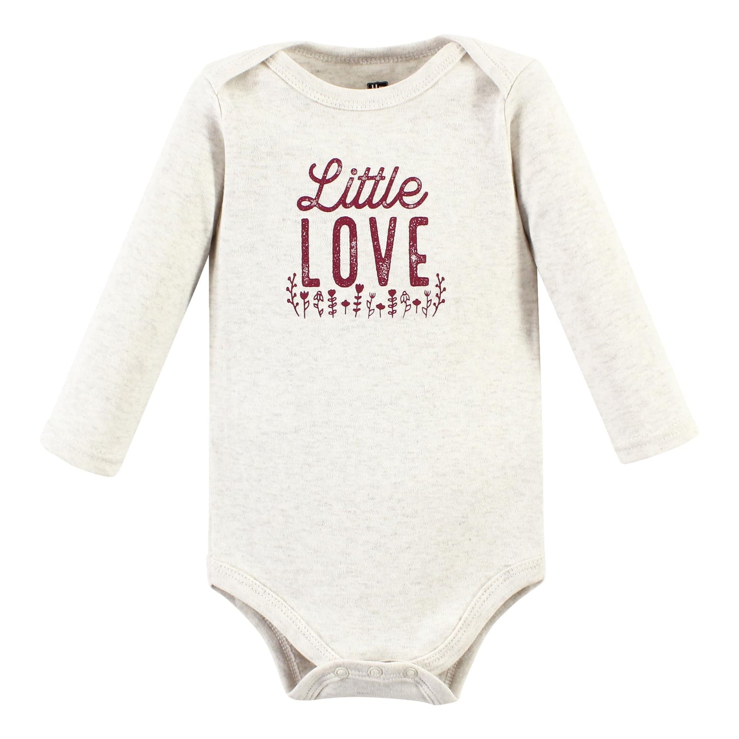 Hudson Baby Unisex Baby Cotton Long-Sleeve Bodysuits, Little Love Flowers 3-Pack, 0-3 Months