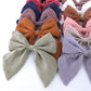 Original Linen Bow Hair Clips Baby Girls Women Large Sailor Bows Kids Baby And Mom Hair Bow Alligator Clips White Navy Pink Neut