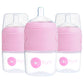 Popyum 5 Oz Pink Anti-Colic Formula Making/Mixing/Dispenser Baby Bottles, 3-Pack (With #1 Nipples)