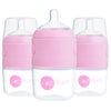 Popyum 5 Oz Pink Anti-Colic Formula Making/Mixing/Dispenser Baby Bottles, 3-Pack (With #1 Nipples)