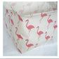 Flamingo Rectangular Storage Basket, Collapsible Storage Basket, Waterproof Coated Storage Box With Handle. Used To Organize Chi
