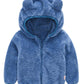 Jeskids Toddler Girls Boys Fleece Hoody Jacket Zip Up Teddy Coat Warm Winter Outwear Blue