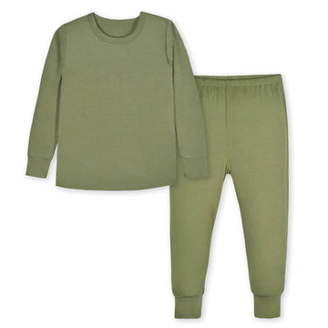 Gerber Unisex Baby Toddler Buttery-Soft 2-Piece Snug Fit With Viscose Made Eucalyptus Pajama Set, Moss, 5T Us