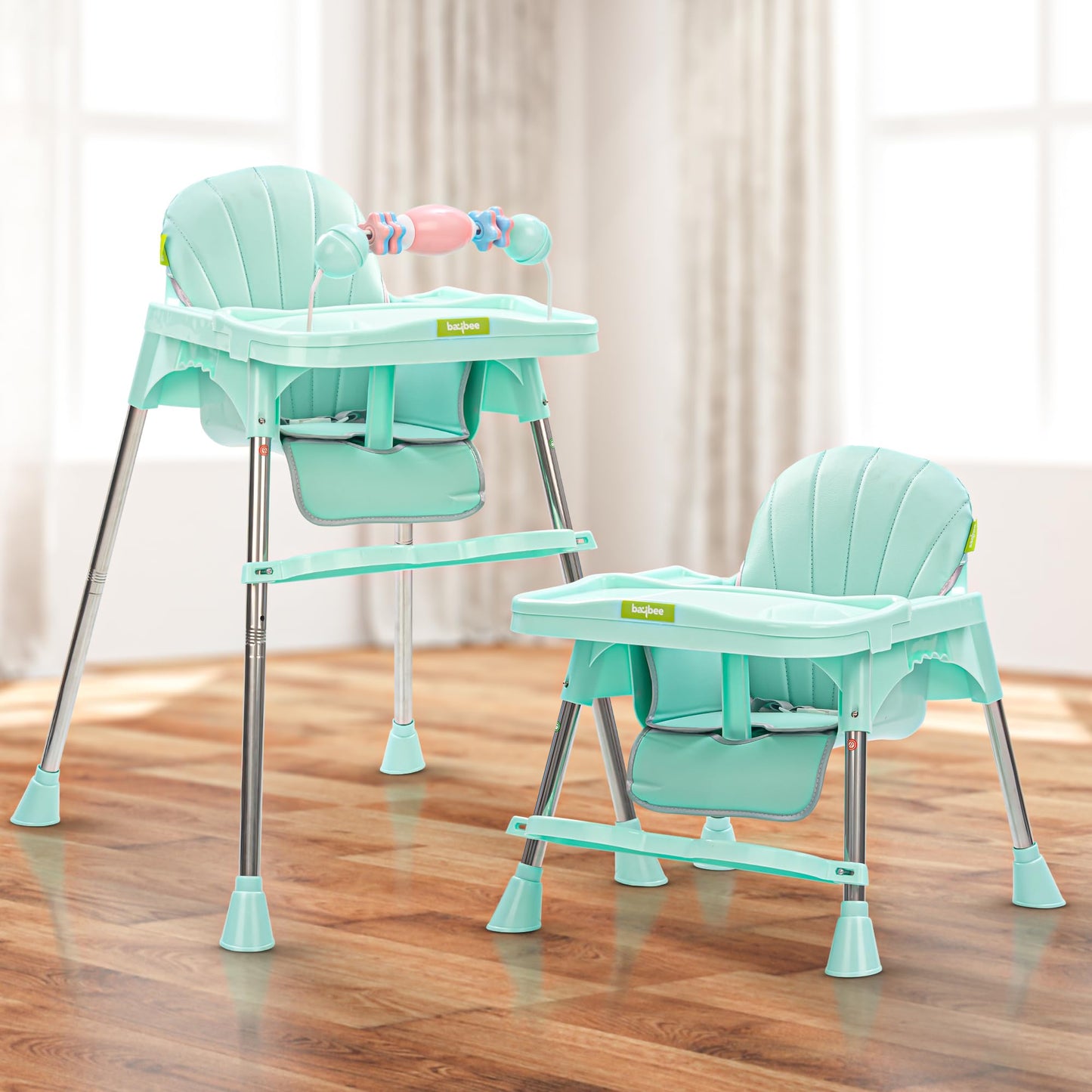 Baybee Invictus 3-In-1 High Chair For Kids - Convertible Baby Feeding Chair With Adjustable Height & Footrest, Detachable Tray, 