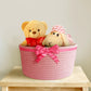 Cafshion Small Cat Ears Basket, Woven Cotton Rope Organizer with Handles - Decorative Nursery Bin & Box for Baby, Pet Toy Storag