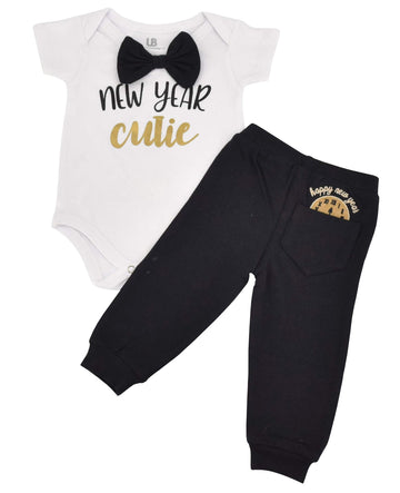 Unique Baby Boys New Year Cutie New Years Outfit Layette Set (12 Months)