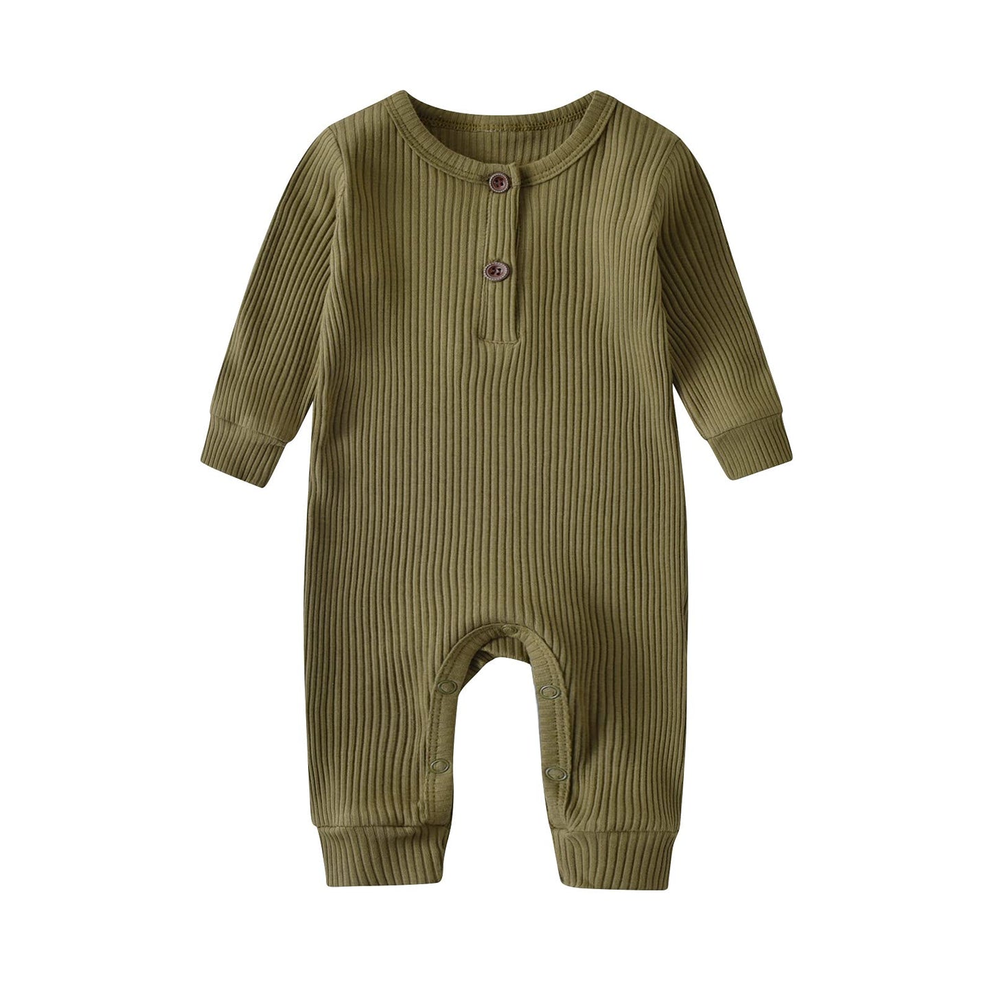 Baby Boy Girl 2 Pack Solid Romper Short/Long Sleeve One Piece Jumpsuits Clothes Sets (Yellow & Dark Green, 0-3 Months)