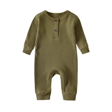 Baby Boy Girl 2 Pack Solid Romper Short/Long Sleeve One Piece Jumpsuits Clothes Sets (Yellow & Dark Green, 0-3 Months)