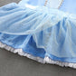 Dressy Daisy Baby Girls Princess Dress Onesie Bodysuit Romper Halloween Costume With Headband Size 9-12 Months Blue 213
