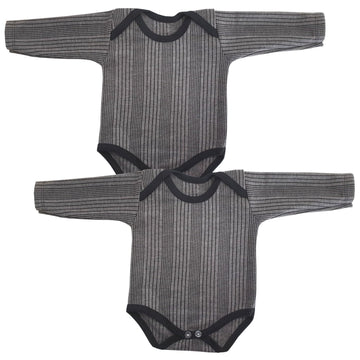 Kideezguild... Infant NewBorn Girls Boys Winter Full Sleeve Thermal Romper Bodysuit Combo Set Pack 2 (Grey2, 1)