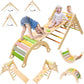 Deli 7 In 1 Pikler Triangle Set, Large Size Toddler Climbing Triangle Set, Wooden Baby Jungle Gym Indoor, Foldable Montessori Cl