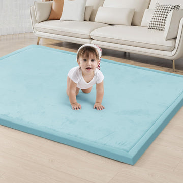 Acomopack Baby Play Mat For Floor 1.3' Thick Memory Foam Play Mat 79'  118' Tummy Time Mat Playpen Mat With Non-Slip Bottom F
