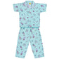 Wish Karo Cotton Night Dress Top & Bottom Pajama Set for Girls(ND35_Sea Green_56yrs)