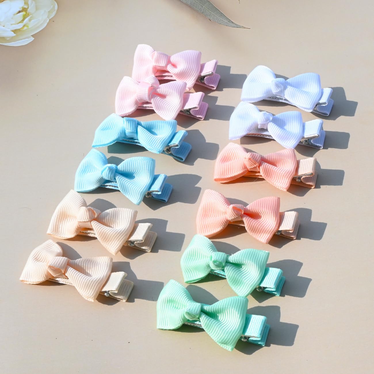 Juccpul Baby Hair Bows Clips For Girls 2' Fully Lined Hair Clips Grosgrain Ribbon Alligator Clips Bows For Baby Girls Infants T