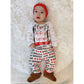Shalofer Baby Boys My First Valentine'S Day Bodysuit Toddler Gentleman Outfit With Hat (White-Valentine,12-18 Months)