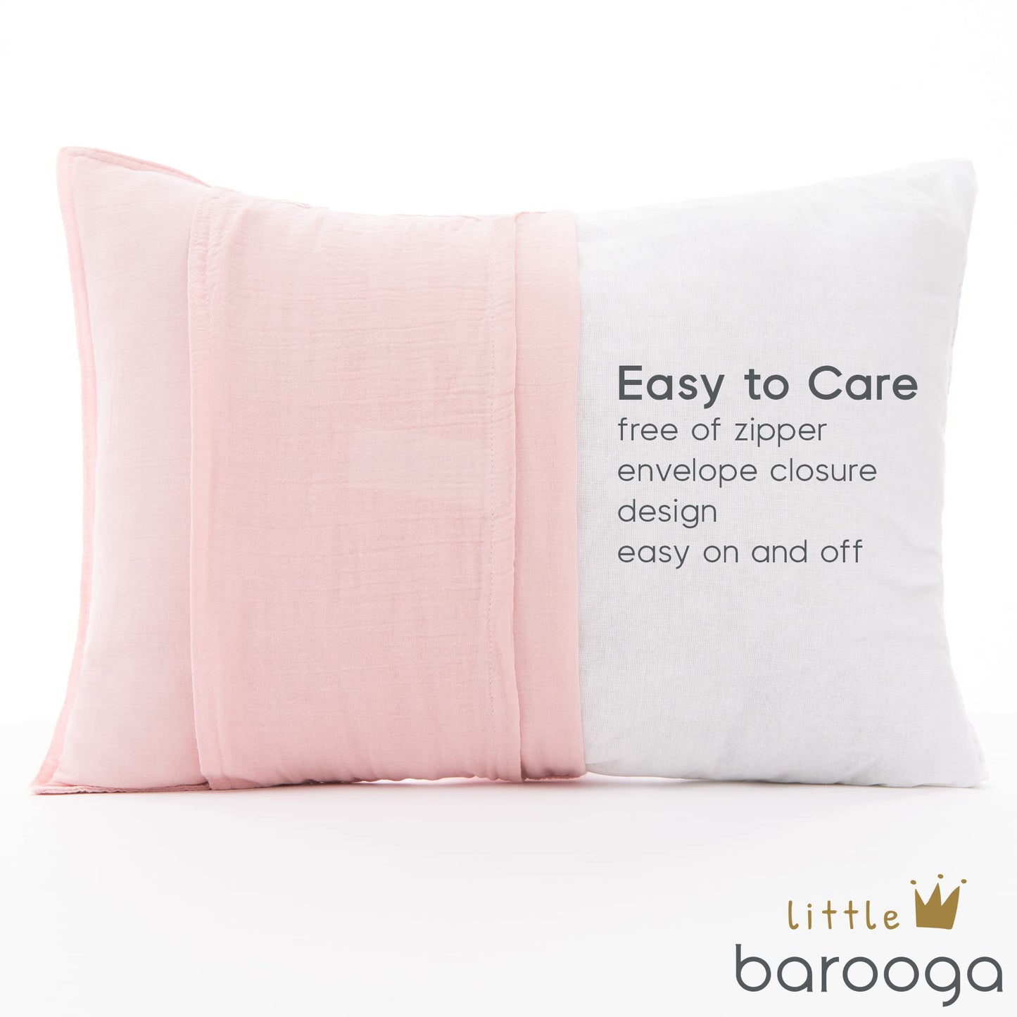 Barooga Toddler Pillowcase, 14'X19', 2 Pack, Muslin Baby Pillow Cases, 100% Cotton, Fits Pillows Sized 12'X16', 13'X18', O