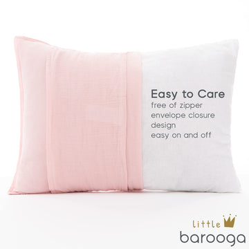 Barooga Toddler Pillowcase, 14'X19', 2 Pack, Muslin Baby Pillow Cases, 100% Cotton, Fits Pillows Sized 12'X16', 13'X18', O