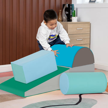 Soft Play Climbing For Toddlers Baby Climbing Toys Soft Play Equipment 5-Piece Baby Climb Soft Play Set Baby Climbing Blocks (Bl