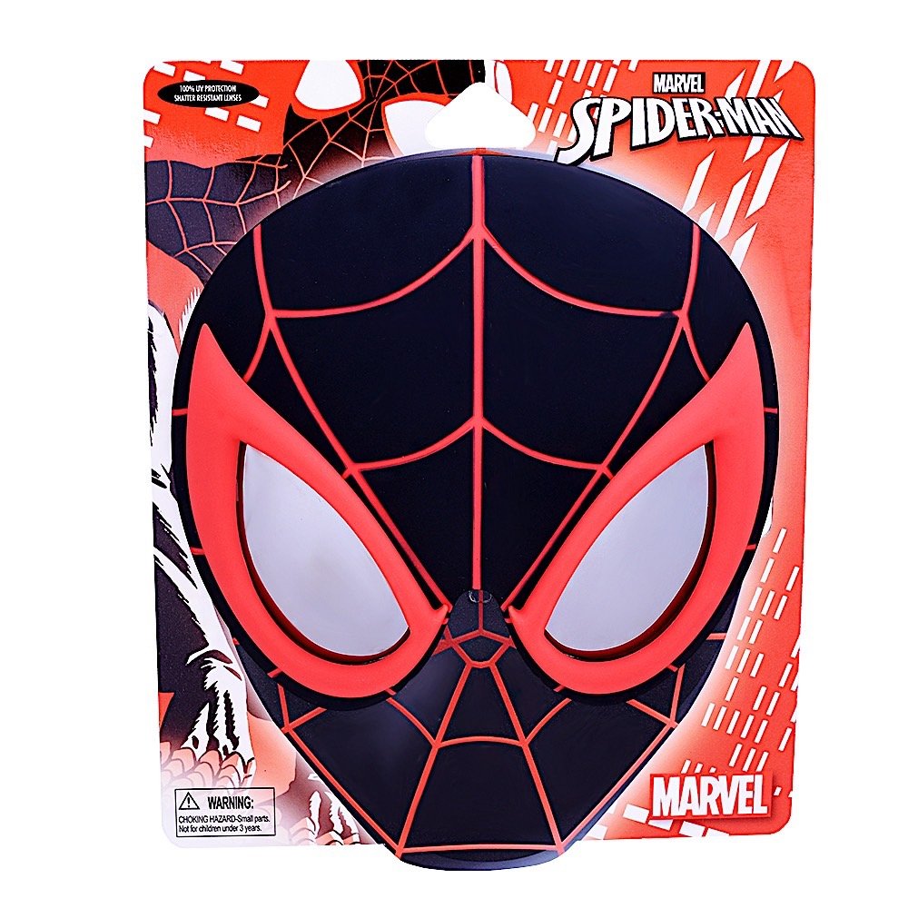 Sun-Staches Spider-Man Miles Morales Sunglasses | Marvel Costume Accessory Mask | Uv400 | One Size Fits Most Kids
