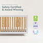 Storkcraft Beckett 3-In-1 Convertible Crib (White With Natural) - Greenguard Gold Certified, Converts From Crib To Toddler Bed,