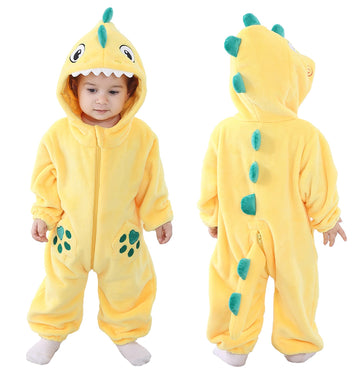 Tonwhar Infant And Toddler Halloween Cosplay Costume Kids' Animal Outfit Snowsuit(6-12 Months,Yellow Dinosaur)