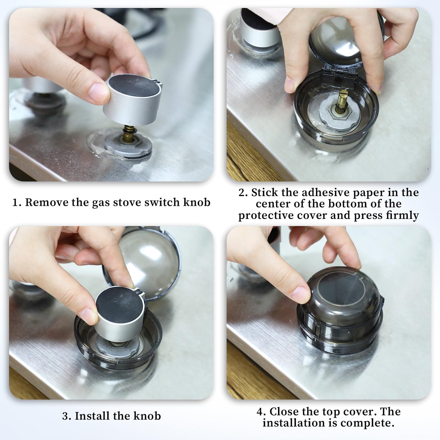 Ptwola 5Pcs Stove Knob Covers For Child Safety Resistant Universal Size Gas Knob Locks Covers Removable Adhesive Oven Front Elec
