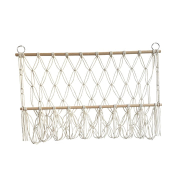 BNF Wall Hanging Net Toy Storage Organizer Durable Handwoven Plush Toy Organizer White | Home & Garden