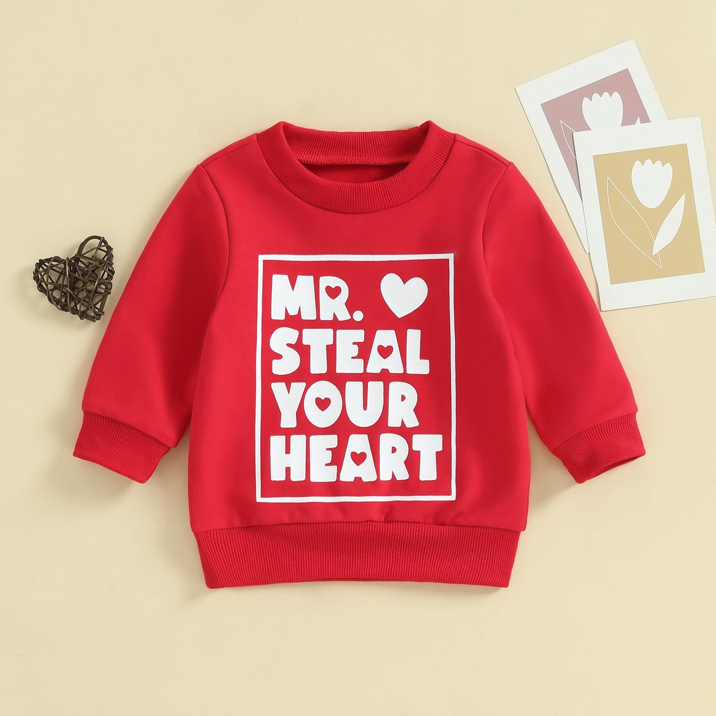 Eadrioss Valentines Outfit For Toddler Baby Boy Girl Long Sleeve Crewneck Pullover Tops Sweatshirts Shirt Valentines Clothes (Mr