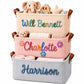 Kinlea Personalized Baby Basket with Name, Custom Baby Basket and Corduroy Nursery Storage Basket, Personalized Diaper Caddy, Ba