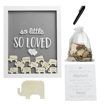 Pearhead So Little So Loved Wooden Elephant Token Frame, Little Wishes Signature Baby Shower Guestbook Alternative, Gender-Neutr