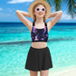 Cutemile Bathing Suit Size 8-9 Girls Jellyfish Swimsuit With Boyshorts Black Tankini Upf 50+ Sleeveless Swimwear 8-9 Years