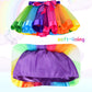 Layered Rainbow Tutu Skirt Costumes Set With Hair Bows Clips And Satin Sash For Girls Birthday Party Dress Up
