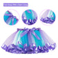 Mermaid Birthday Outfit Set - Shirt, Rainbow Tutu Dress, Satin Sash, Headband - Birthday Gifts For Girls Costume (Purple 1, 7 Ye