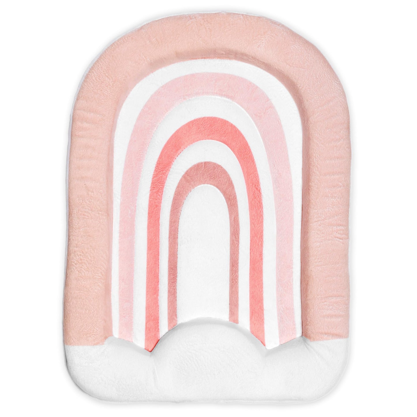 Blooming Bath Rainbow Baby Bath Mat - Sink Bathtub Cushion For Infants - Plush Minky Fabric For Newborn To 6 Months - Washer Saf