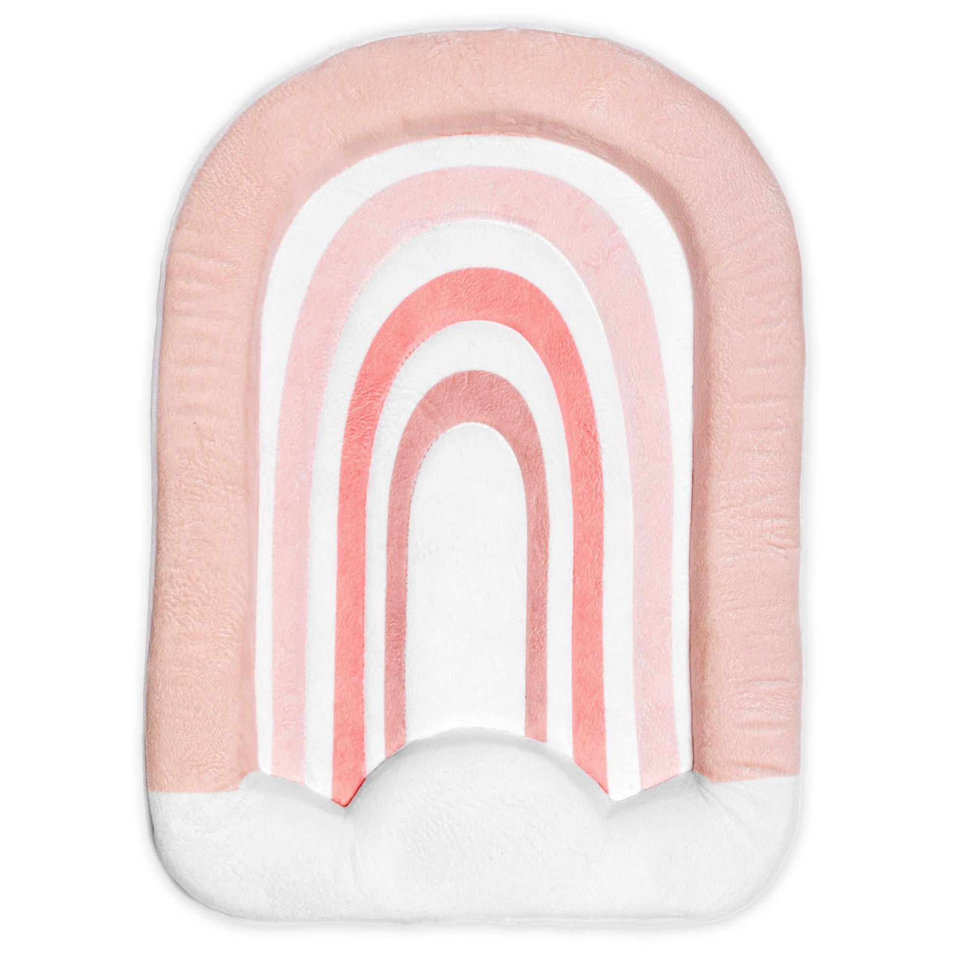 Blooming Bath Rainbow Baby Bath Mat - Sink Bathtub Cushion For Infants - Plush Minky Fabric For Newborn To 6 Months - Washer Saf