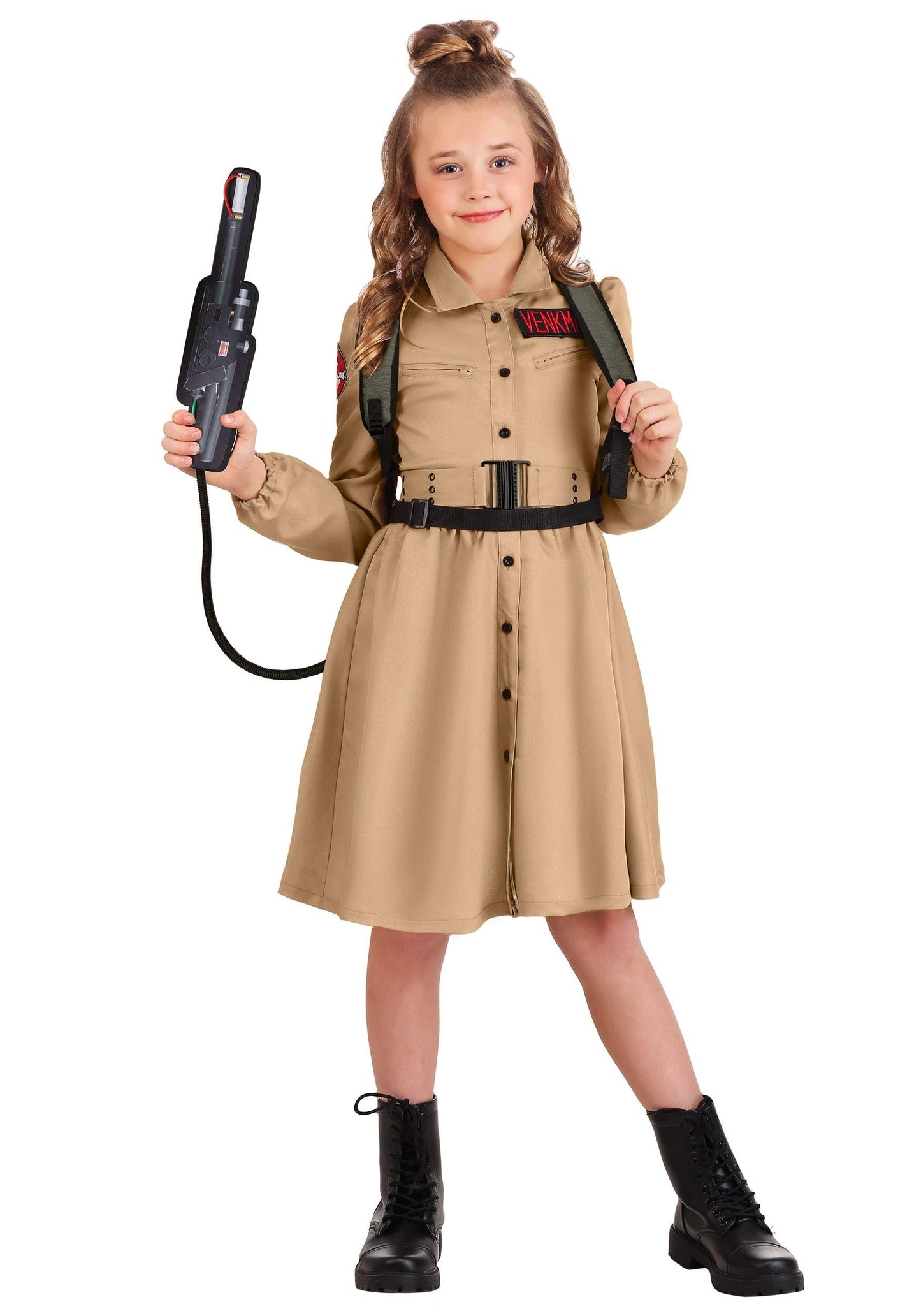 Fun Costumes Girls Ghostbusters Dress, Classic Ghostbusters Halloween Costume With Proton Pack X-Small