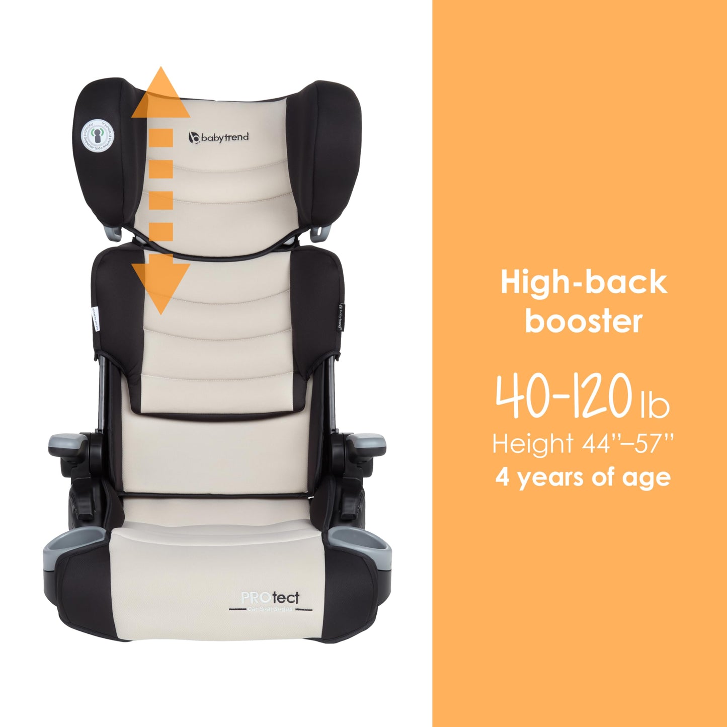 Baby Trend Protect 2-In-1 Folding Booster Seat, Dash Tan