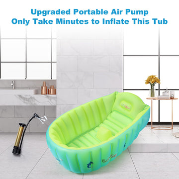 Inflatable Baby Bathtub, Boysea Toddler Bath Tub With Anti-Sliding Saddle Horn Helps Infants To Toddler Tub, Portable Travel Sho