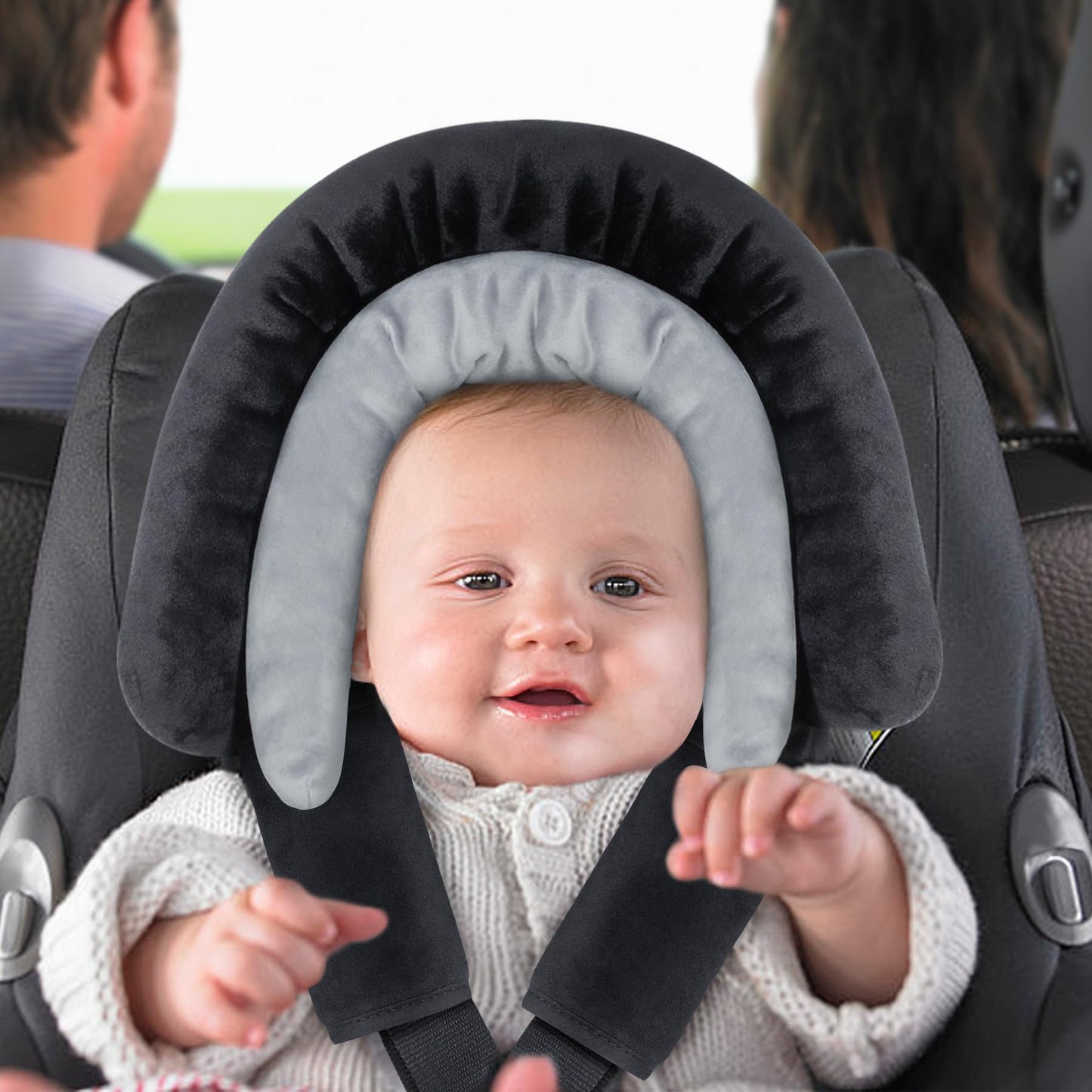 Coolbebe New Babybody Support & Strap Covers Set For Newborn Infant Toddler- Extra Soft Stroller Cushion Pads Car Seat Insert, P