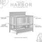Dream On Me Harbor 4-In-1 Convertible Mini Crib In Pebble, Greenguard Gold Certified