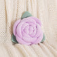 HOKIPO Rose Flower Shaped Cushion for Sofa & Bed, 22 cm, Purple