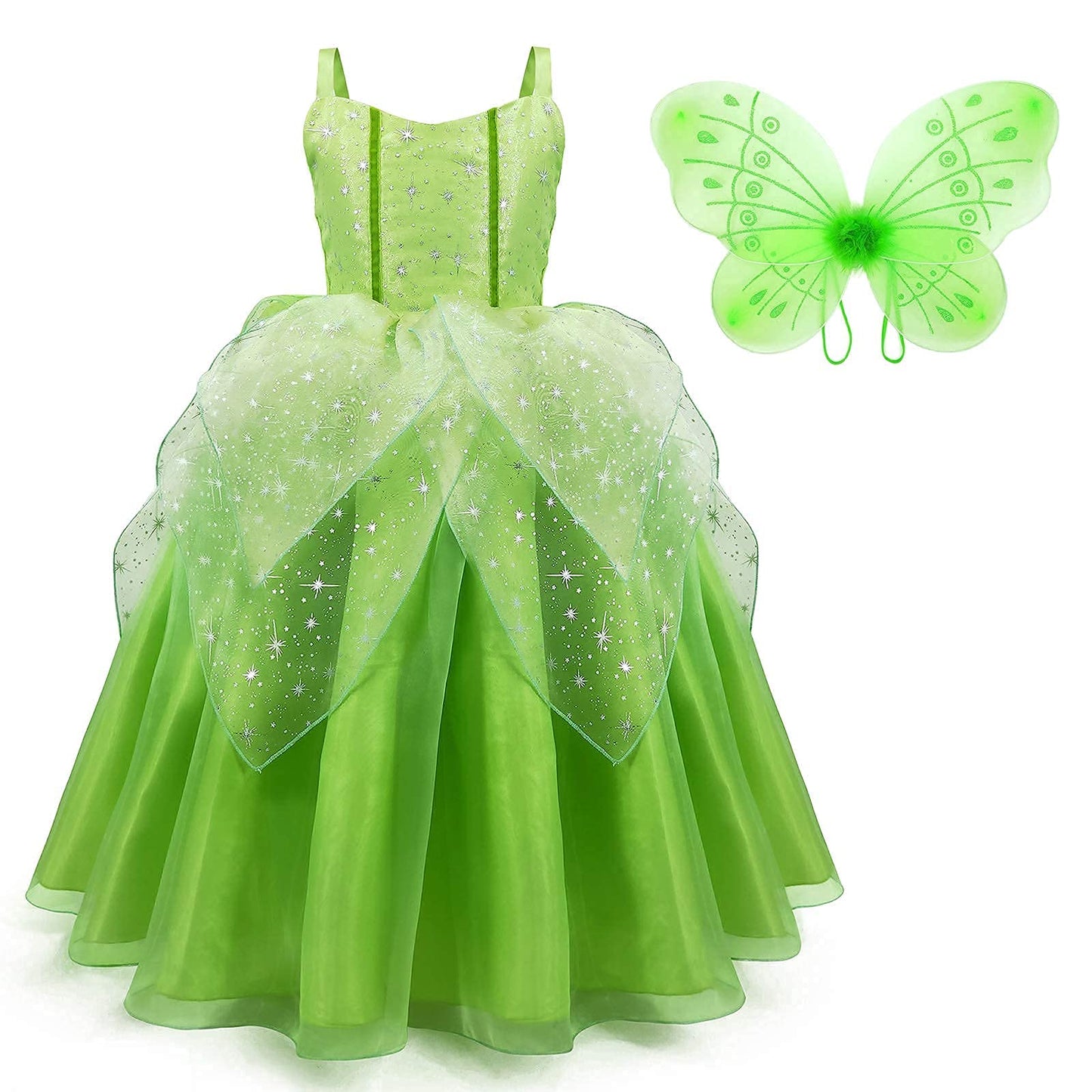 Tyhtym Green Tinkerbell Fairy Costumes Little Girls Dress Up Birthday Halloween Christmas With Wings