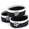Geelin 3 Pcs Soccer Storage Baskets Black and White Cute Small Woven Rope Gift Baskets Rectangle Shelf Organizer Bins for Closet